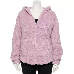 Juniors' Plus Size SO® Full Zip Sherpa Hoodie by SO